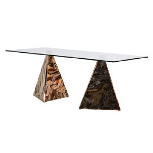 Peak Copper & Glass Dining Table